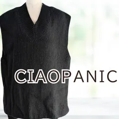 USED Ciaopanic Vネックニットベスト ブラック フリーサイズ レディース チャオパニック