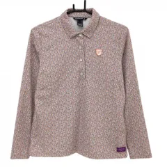 【超美品】ゾーイ 長袖ポロシャツ ピンク×マルチカラー 総柄 LIBERTY レディース 38(M) ゴルフウェア ZOY