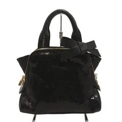 PAULEKA(ポールカ) ハンドバッグ - 黒 スパンコール/リボン レザー