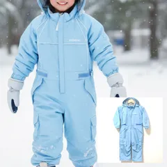 人気のパステルカラー◎【mistral】ミストラル スノーウェア ジャンプスーツ オールインワン つなぎ 防寒 スキー スノボ 雪遊び アウトドア ライトブルー 子供 キッズ ジュニア サイズ110/M38841jY