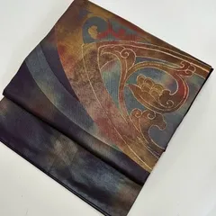 名古屋帯 唐草 上品な織り出し 九寸 正絹 着物 MA-1785