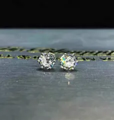 サージカルステンレス シルバー925 メッキ CZダイヤ ピアス 6mm スワロフスキー モアサナイト スタッド ダイヤ パヴェ 送料込