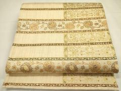 平和屋着物○男性 紬 片身替わり 格子柄 縞 正絹 逸品 CAAX4789ut