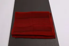 帯揚げ　赤　黒　横段　楊柳　B1310