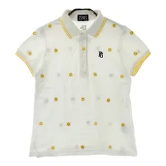 サイズ：0 PEARLY GATES パーリーゲイツ  半袖ポロシャツ ニコちゃん 総柄 ホワイト系 [240101573608] ゴルフウェア レディース ストスト