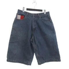 トミー TOMMY JEANS デニムパンツ ジーンズ ハーフ ロゴ コットン インディゴ 32 ☆AA★