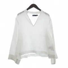 ポロ バイ ラルフローレン Polo by Ralph Lauren スキッパーシャツ リネン カットソー 七分袖 Vネック 無地 白 ホワイト LG
