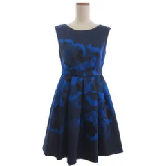 ダイアグラム グレースコンチネンタル Diagram GRACE CONTINENTAL フラワープリント タック フレア ワンピース ドレス ノースリーブ 総柄 3513 1150-0 ネイビー ブルー系 36