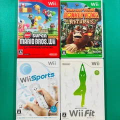 【４点セット】Wii Newスーパーマリオブラザーズ ドンキーコングリターンズ おまけ Wii sports Wii fit