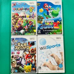 【4点セット】Wii マリオパーティ8 スーパーマリオギャラクシー2 大乱闘スマッシュブラザーズX おまけ Wii sports