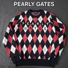 【PEARLY GATES】パーリーゲイツ 秋冬 長袖ゴルフニットセーター 0 S アーガイル柄 レディース 総柄 ロゴネーム
