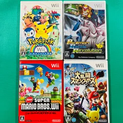 【4点セット】Wii ポケパーク ピカチュウの大冒険ポケモンバトルレボリューション Newスーパーマリオブラザーズ 大乱闘スマッシュブラザーズX