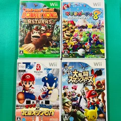 【4点セット】Wii ドンキーコングリターンズ マリオパーティ8 マリオ&ソニック AT 北京オリンピック 大乱闘スマッシュブラザーズX