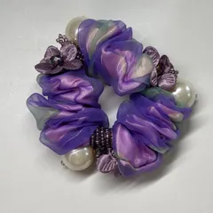 華やか＆エレガント パール付きシュシュ