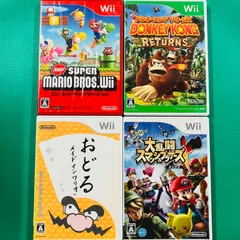 【４点セット】Wii Newスーパーマリオブラザーズ ドンキーコングリターンズ おどるメイドインワリオ 大乱闘スマッシュブラザーズX