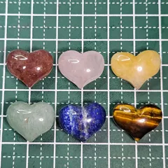 天然石✨ハート♥️カービング✨ 6種類セット✨