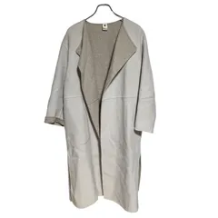 ZM1629 ROPE' ロペ リバーショート ビーバー ノーカラー コート ウール クリーム リバーシブル レディース 36