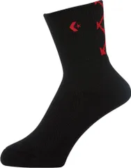 コンバース CONVERSE バスケット クッションソックス 靴下 くつ下 ソックス ミドル丈 バスケ バスケットボール JBA ユニホーム規則対応 チーム 部活 練習 試合 メンズ レディース  CB131051 1964 ブラック×レッド