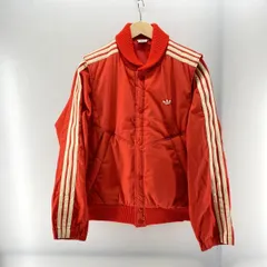 【中古】ADIDAS 70sデサント製 2WAY 中綿ベスト ジャケット レッド L △黄ばみ アディダス[24]