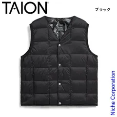 【新品】 タイオン ベーシック Vネックボタン インナーダウンベスト キッズ (TAION-K001) (BLK ブラック 150cm)