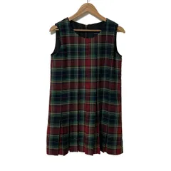 Lois CRAYON(ロイスクレヨン) ワンピース サイズM レディース - レッド×グリーン×マルチ ノースリーブ/ひざ丈/チェック柄/プリーツ
