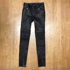 良品】フラウデグナー レザーパンツ 本革 ストレッチ レディース M