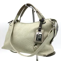 ペレボルサ 2WAY ハンドバッグ ショルダーバッグ レザー 白 ホワイト