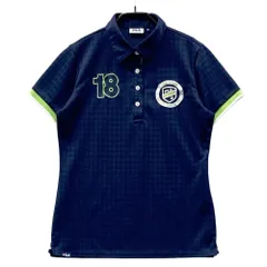 サイズ：M FILA GOLF フィラゴルフ  半袖ポロシャツ 千鳥柄 ネイビー系 [240101553378] ゴルフウェア レディース ストスト