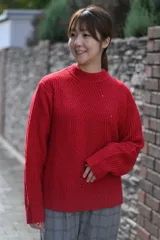 【＆H アンドエイチ】畦編みニットプルオーバー