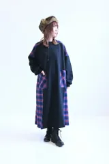 【＆H アンドエイチ】裏起毛×布帛ワンピース