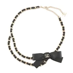 シャネル チェーンベルト リボン ココマーク カーフスキン サイズ70 25B AAB382 CHANEL アクセサリー
