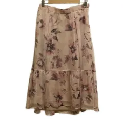 Rose Tiara(ローズティアラ) ロングスカート サイズ42 L レディース美品  ピンク×マルチ 花柄