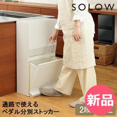 SOLOW ごみ箱 45L 両開き ブラック ソロウ - メルカリ