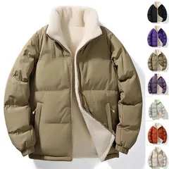 中綿ジャケット アウター メンズ キルティングジャケット 厚手 ボアジャケット ブルゾン 裏起毛 立て襟 あたたか 保温 秋冬 冬物 防寒着