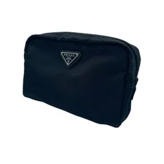 【中古】 PRADA プラダ ナイロン ミニポーチ トライアングルロゴ ブラック 25034476 AT