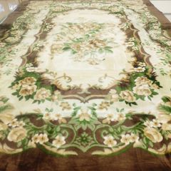 POMELY 高級アクリル2枚合わせ毛布 （赤、緑）2枚セット140x200cm
