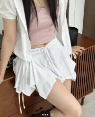 ストラップ シャーリングレイヤード パンツスカート