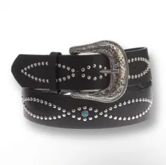 ウエスタンベルト スタッズベルト　y2k アメカジ ターコイズ　黒　ブラック