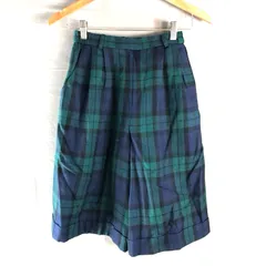 レリアン leilian パンツ ハーフパンツ チェック 毛100％ 裏地付き グリーン系 9サイズ 973134のサムネイル