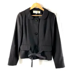 ピエールカルダン pierre cardin ジャケット 丸襟 ウエストリボン付き ウール混 ブラウン 11サイズ 973141のサムネイル