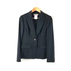 ジバンシー Givenchy ジャケット ウール シルク混 ロゴボタン フェイクポケット 肩パッド 日本製 黒 40サイズ 979526のサムネイル