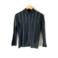 ジバンシー Givenchy カットソー 長袖 ハイネック 柄模様 ラメ 黒 ダークグレー系 Mサイズ 979533のサムネイル