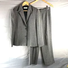 コルディア CORDIER セットアップ パンツスーツ テーラード ヘリンボーン ラインデザイン グレー系 44サイズ 980716 