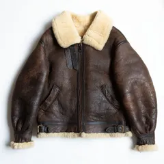 【美品】AVIREX【B-3 ムートンボンバージャケット】40 ブラウン アヴィレックス フライト レザー ジャケット 25111139