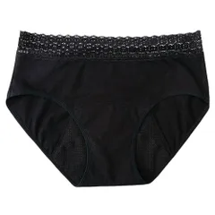 吸収型 サニタリー ショーツ 吸水ショーツ 綿 コットン 生理用ショーツ フェムテック 多い日 軽い日 漏れない 大きいサイズ レース ストレッチ 黒 ブラック rss-018