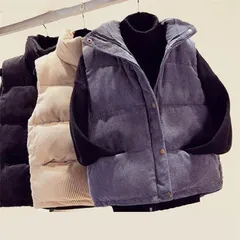 ベスト ダウンベスト ジャケット コート 中綿ベスト コーデュロイ レディース おしゃれ アウター 冬服 ゆったり 暖かい 防寒 大きいサイズ