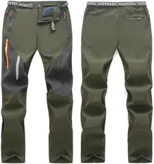お得！store 冬アウトドア メンズ ズボン 速乾 耐摩耗性 釣りズボン冬 ストレッチ パンツ (ダークグリーン,  L)