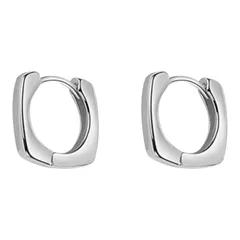《L》スクエア　フープピアス　シルバー【両耳セット】