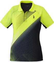 ゴーセン GOSEN テニス レディース ゲームシャツ 半袖ゲームシャツ 半袖 半袖Tシャツ 部活 チーム クラブ サークル 練習 速乾 肌ドライ 冷え感軽減 軽量  T1941 54 ライムイエロー