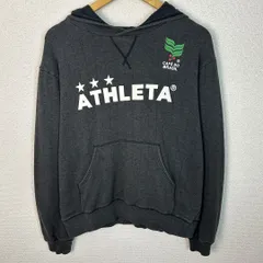 ATHLETA アスレタ パーカー スウェット ロゴプリント チャコールグレー Lサイズ メンズ 古着 スポーツMIX ストリート
